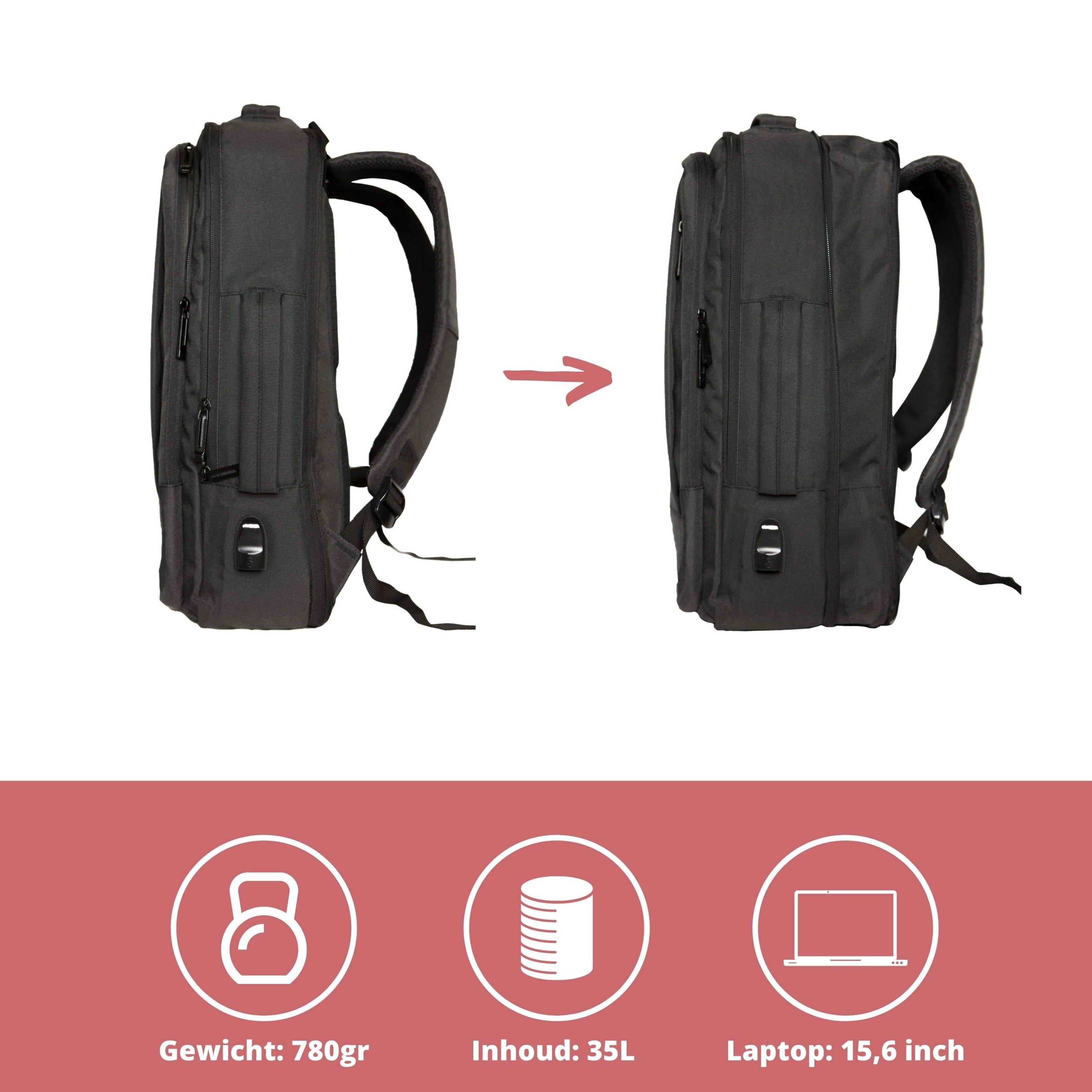TICABA SILVA – LAPTOP RUGZAK T/M 15.6 INCH