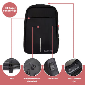 TICABA SMITH – LAPTOP RUGZAK T/M 15.6 INCH