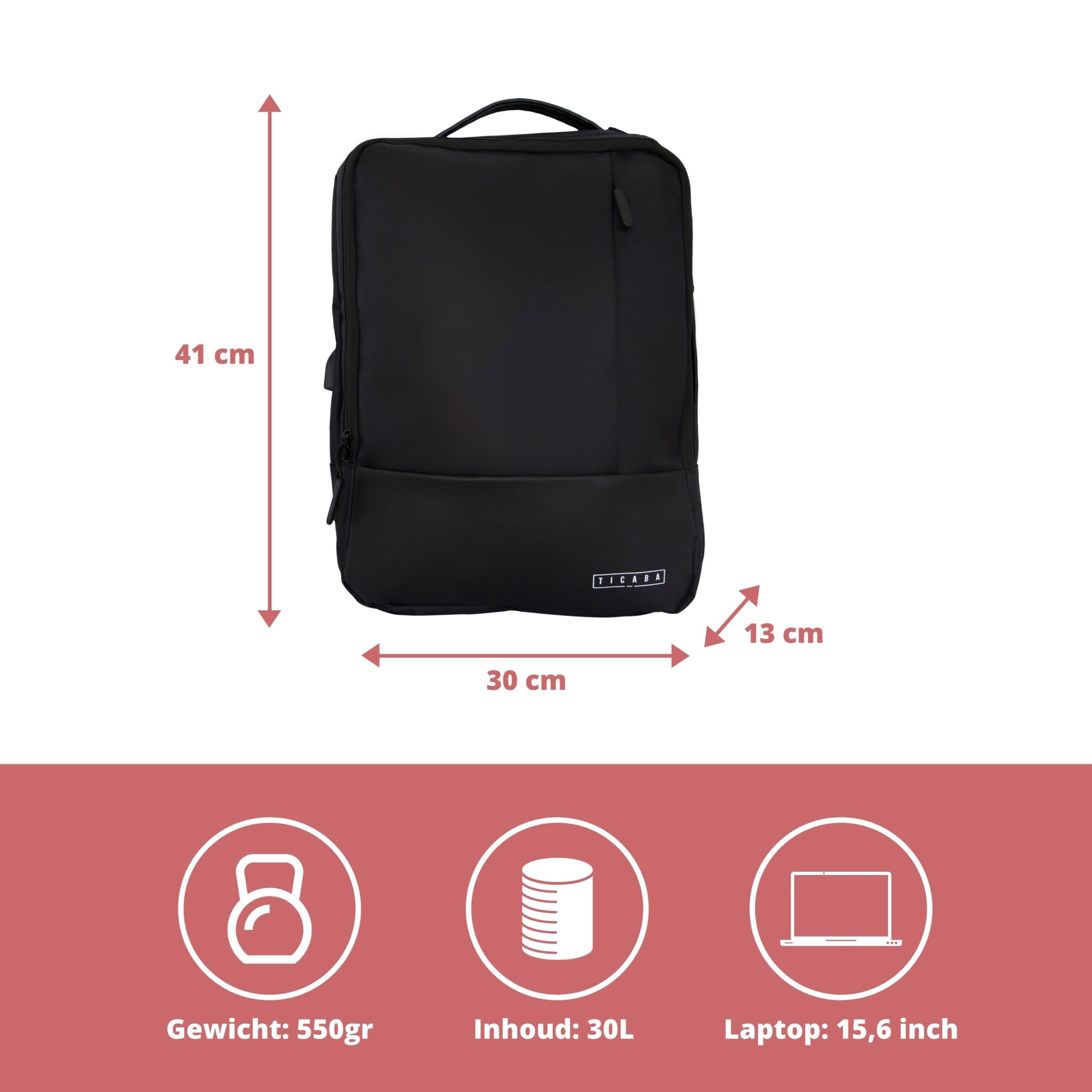 TICABA ROLLE – LAPTOP RUGZAK T/M 15.6 INCH